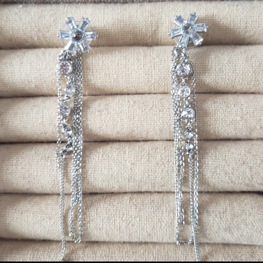 Flor azul flower silver earrings chloe isabel
